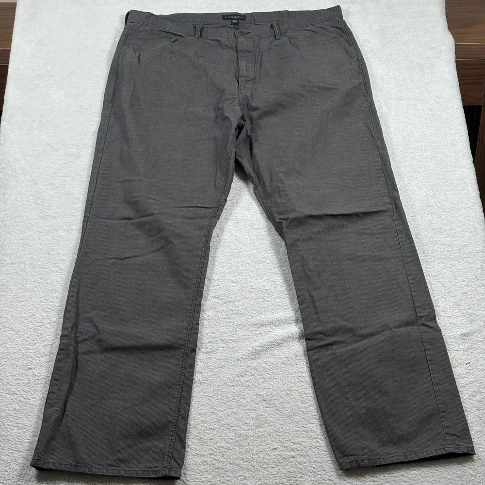 Banana Republic Straight Fit Mens Pants 38x32 Gray Cotton Micro Stripe